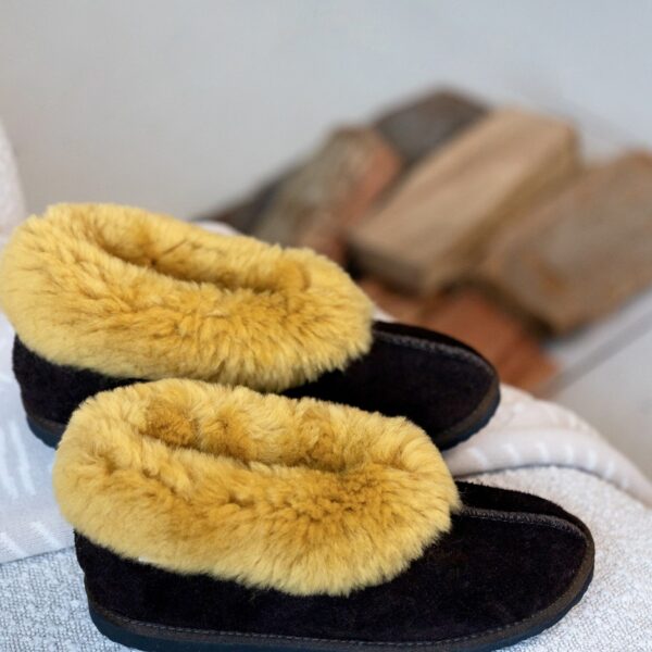 Men's Cosy Sheepskin Slippers Black